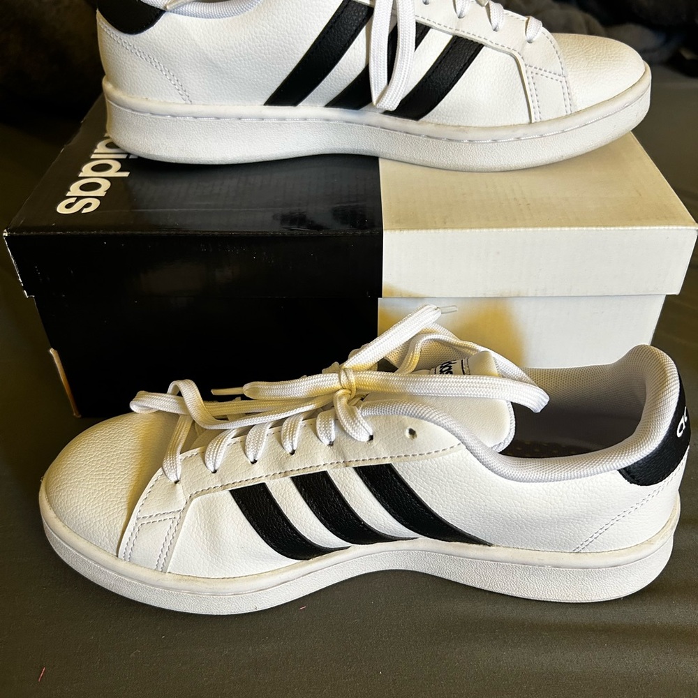 Adidas Women’s White and Black Sneakers